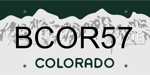 BCOR57 Colorado License Plate