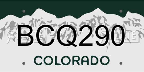 BCQ290 Colorado License Plate