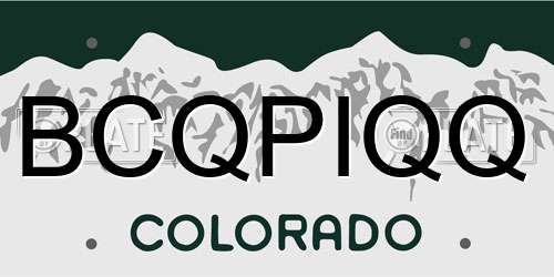 BCQPIQQ Colorado License Plate