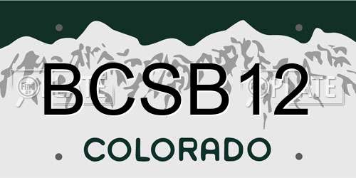 BCSB12 Colorado License Plate