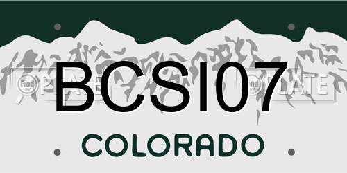 BCSI07 Colorado License Plate