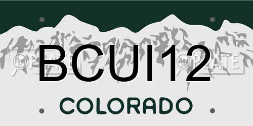 BCUI12 Colorado License Plate