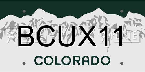 BCUX11 Colorado License Plate