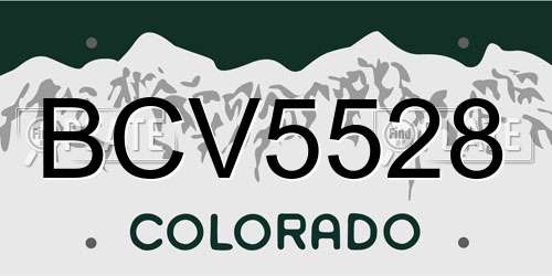 BCV5528 Colorado License Plate