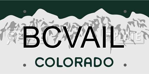 BCVAIL Colorado License Plate