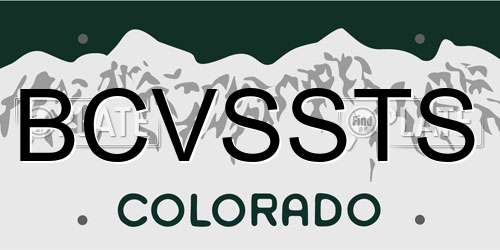 BCVSSTS Colorado License Plate