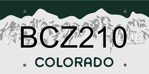 BCZ210 Colorado License Plate