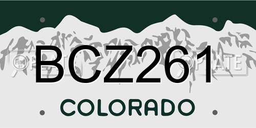 BCZ261 Colorado License Plate
