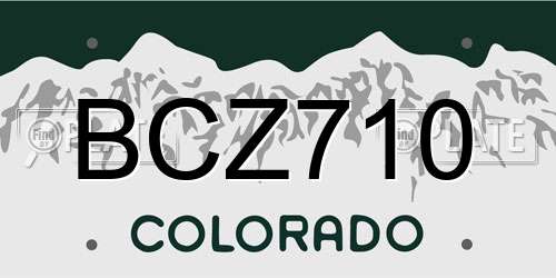 BCZ710 Colorado License Plate