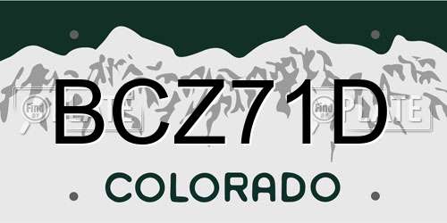 BCZ71D Colorado License Plate