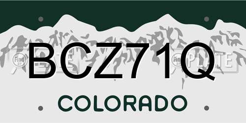 BCZ71Q Colorado License Plate