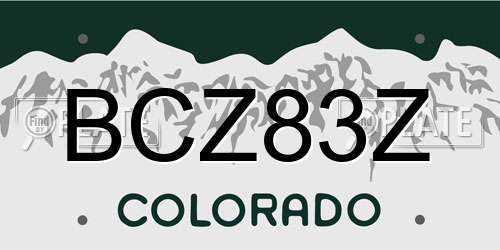 BCZ83Z Colorado License Plate