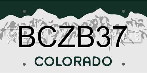 BCZB37 Colorado License Plate