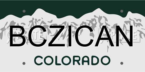 BCZICAN Colorado License Plate