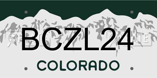 BCZL24 Colorado License Plate
