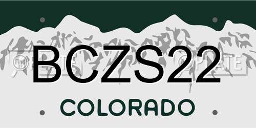 BCZS22 Colorado License Plate