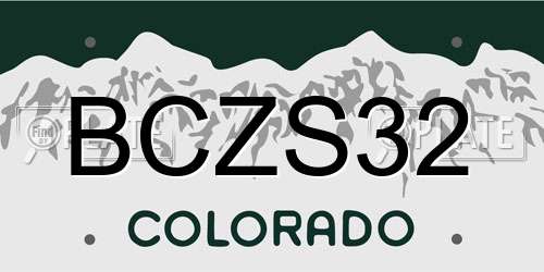 BCZS32 Colorado License Plate