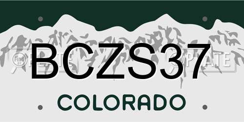 BCZS37 Colorado License Plate