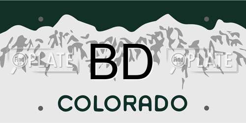 BD Colorado License Plate