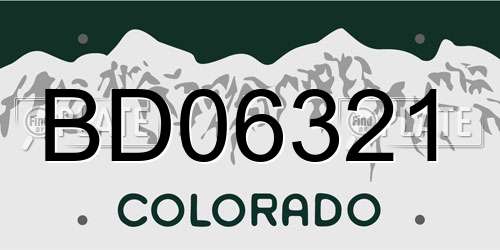 BD06321 Colorado License Plate