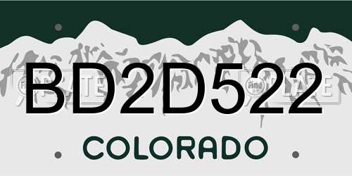 BD2D522 Colorado License Plate