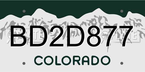 BD2D877 Colorado License Plate