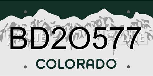 BD2O577 Colorado License Plate