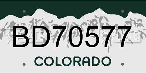 BD70577 Colorado License Plate