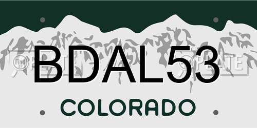 BDAL53 Colorado License Plate