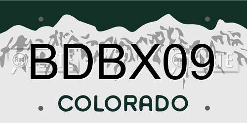 BDBX09 Colorado License Plate