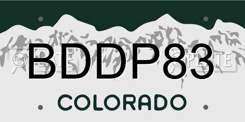BDDP83 Colorado License Plate