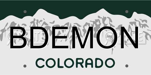 BDEMON Colorado License Plate