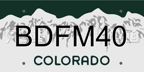 BDFM40 Colorado License Plate
