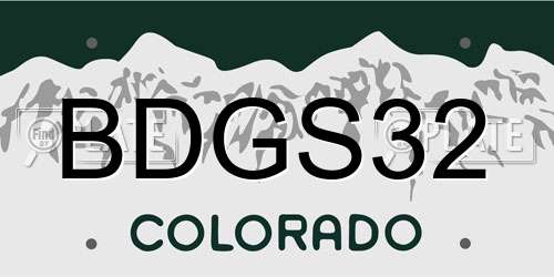 BDGS32 Colorado License Plate