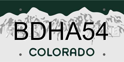 BDHA54 Colorado License Plate