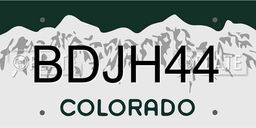 BDJH44 Colorado License Plate