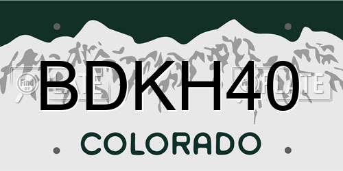 BDKH40 Colorado License Plate