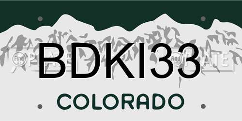 BDKI33 Colorado License Plate