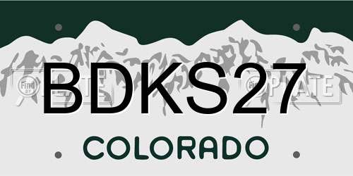BDKS27 Colorado License Plate