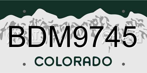 BDM9745 Colorado License Plate