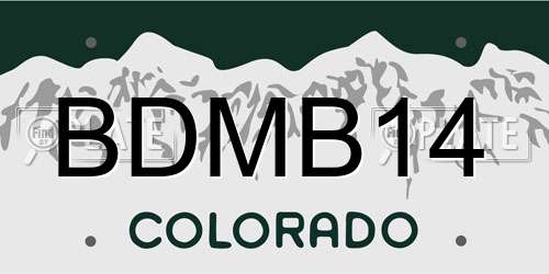 BDMB14 Colorado License Plate