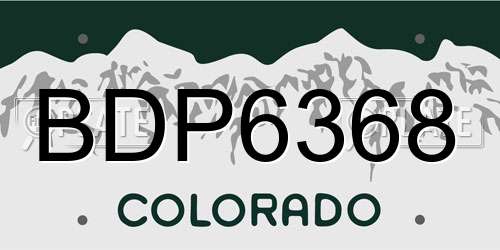 BDP6368 Colorado License Plate