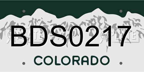 BDS0217 Colorado License Plate