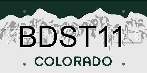 BDST11 Colorado License Plate