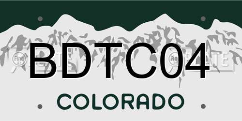 BDTC04 Colorado License Plate