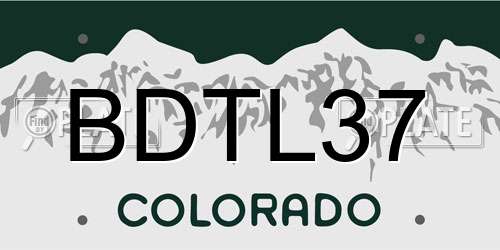 BDTL37 Colorado License Plate