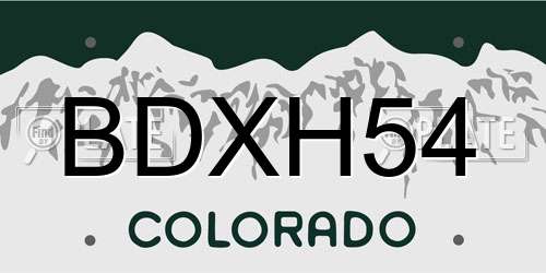 BDXH54 Colorado License Plate