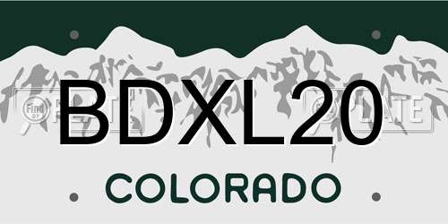 BDXL20 Colorado License Plate