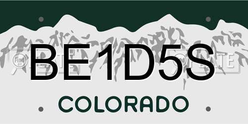 BE1D5S Colorado License Plate