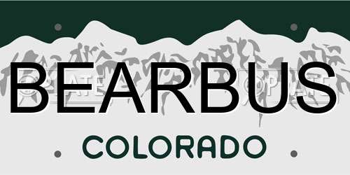 BEARBUS Colorado License Plate